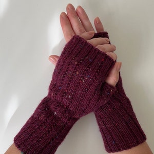 Knit fingerless gloves, fingerless women mittens, knitted hand warmers, fingerless mitts, spring gloves, autumn gloves, softknitshome image 4