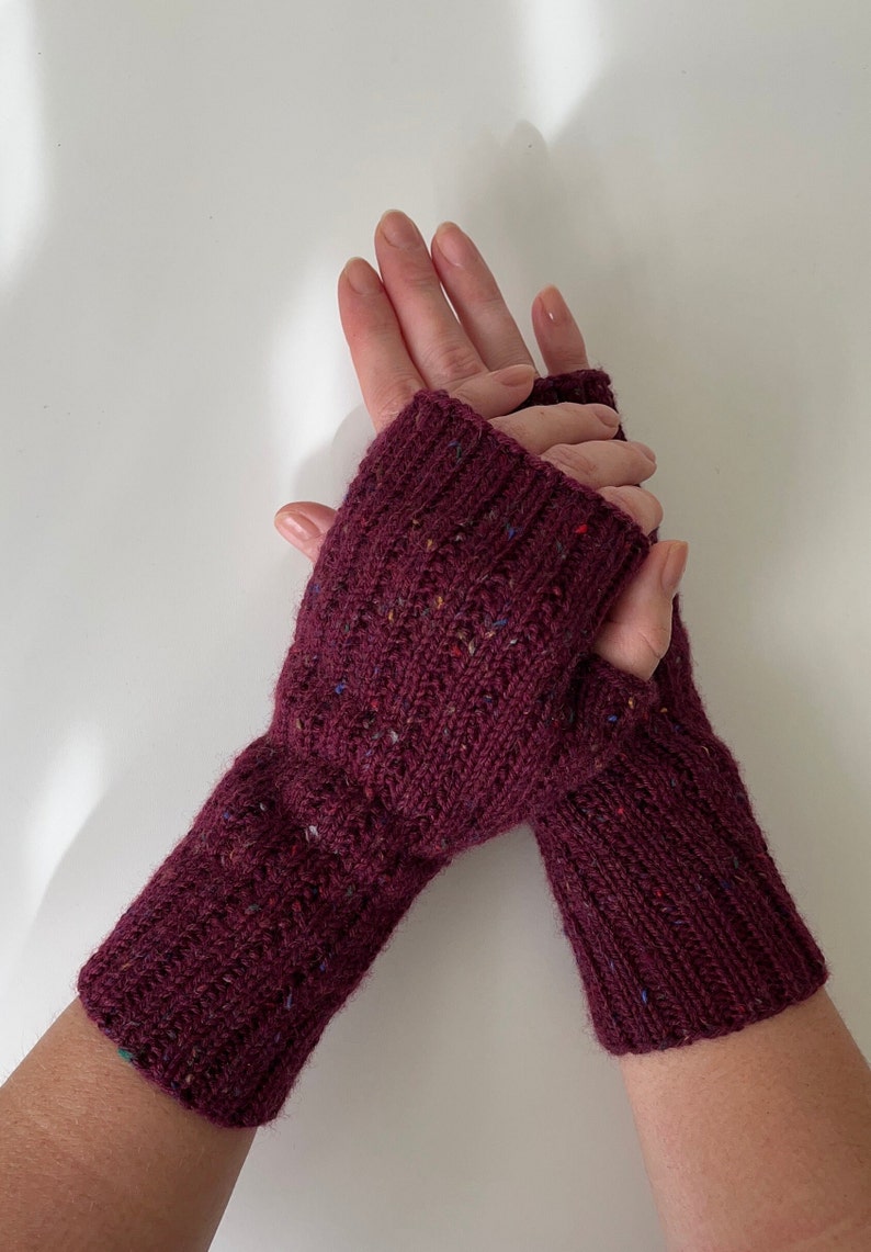 Knit fingerless gloves, fingerless women mittens, knitted hand warmers, fingerless mitts, spring gloves, autumn gloves, softknitshome image 4