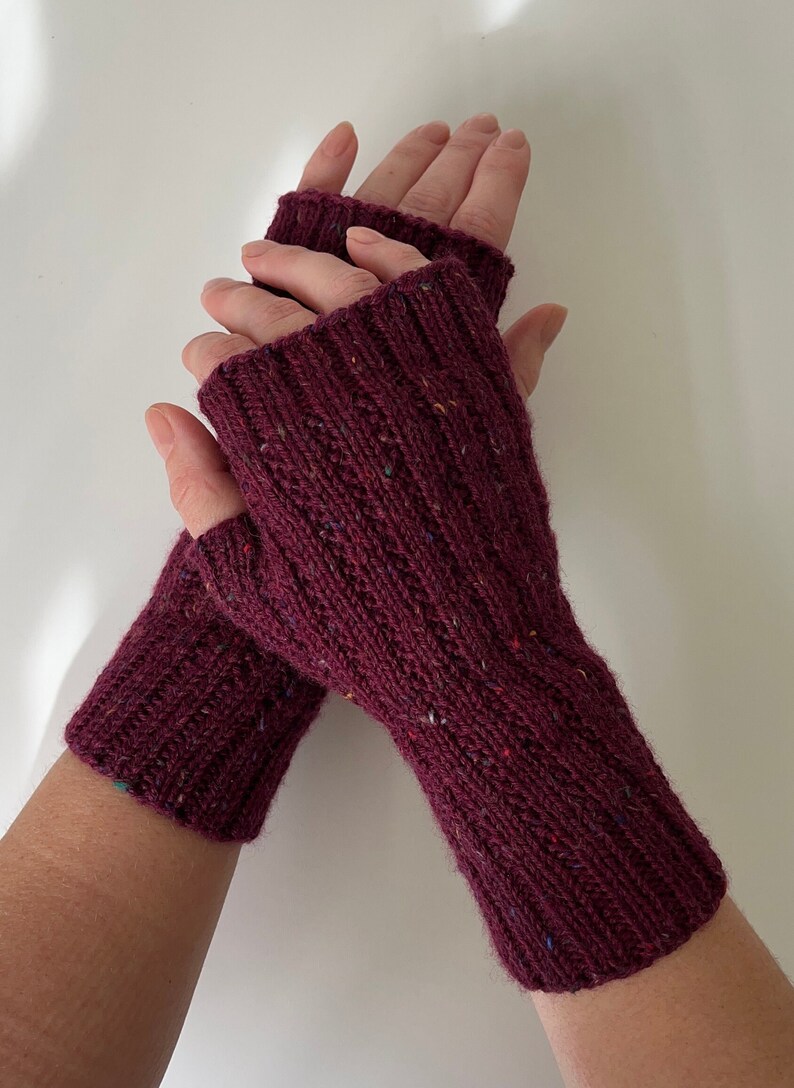 Knit fingerless gloves, fingerless women mittens, knitted hand warmers, fingerless mitts, spring gloves, autumn gloves, softknitshome image 5