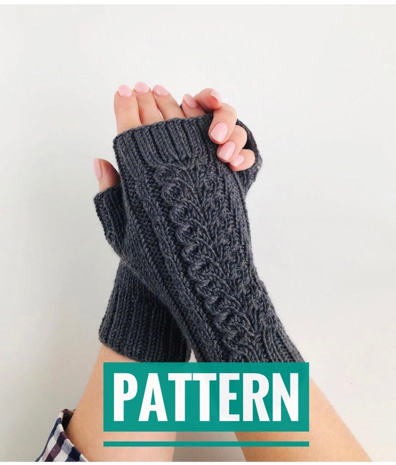 Knit fingerless mitts pattern, pattern how to knit fingerless gloves, knit handwarmers, knitted arm warmers pattern, softknitshome image 5