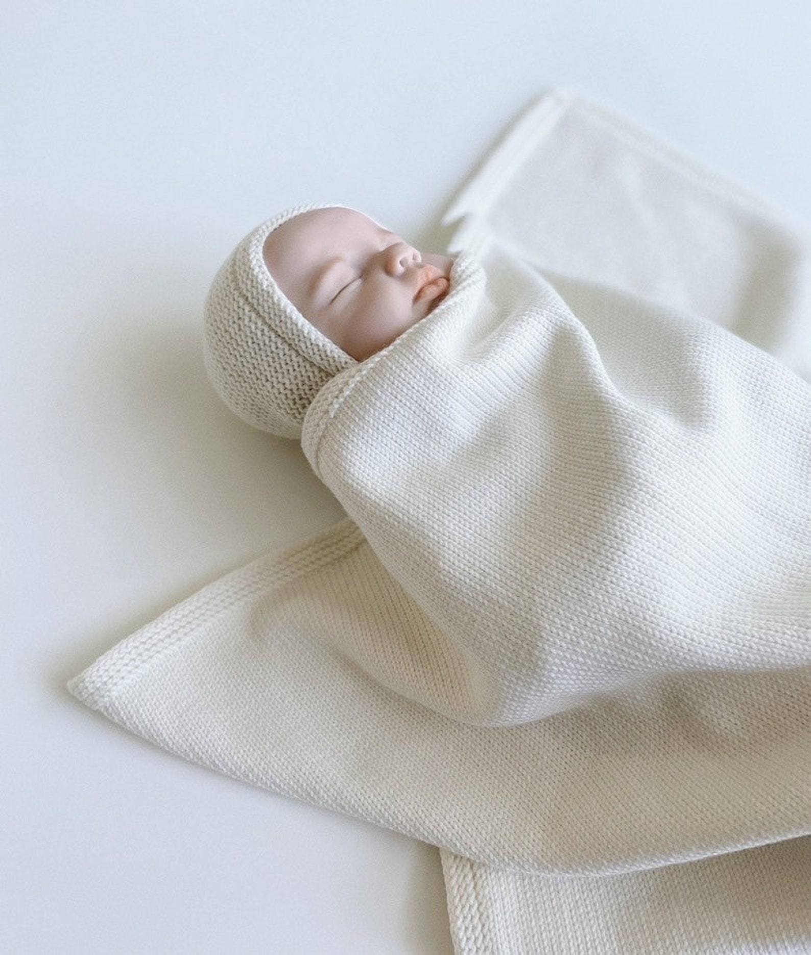 Knit Baby Blanket White Baby Knit Baby Socks Knit Etsy