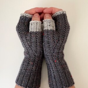 Knit fingerless gloves, fingerless women mittens, knitted hand warmers, fingerless mitts, spring gloves, autumn gloves, softknitshome zdjęcie 4