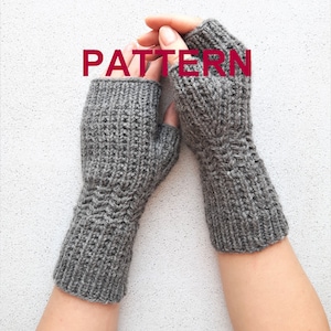 Knitting pattern, fingerless gloves knit pattern, knit mitts pattern, diy knit pattern, arm warmers hand warmers pattern, PDF knit pattern