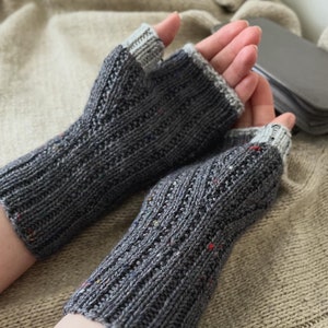 Knit fingerless gloves, fingerless women mittens, knitted hand warmers, fingerless mitts, spring gloves, autumn gloves, softknitshome zdjęcie 1
