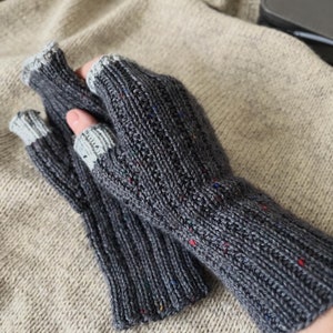 Knit fingerless gloves, fingerless women mittens, knitted hand warmers, fingerless mitts, spring gloves, autumn gloves, softknitshome zdjęcie 3