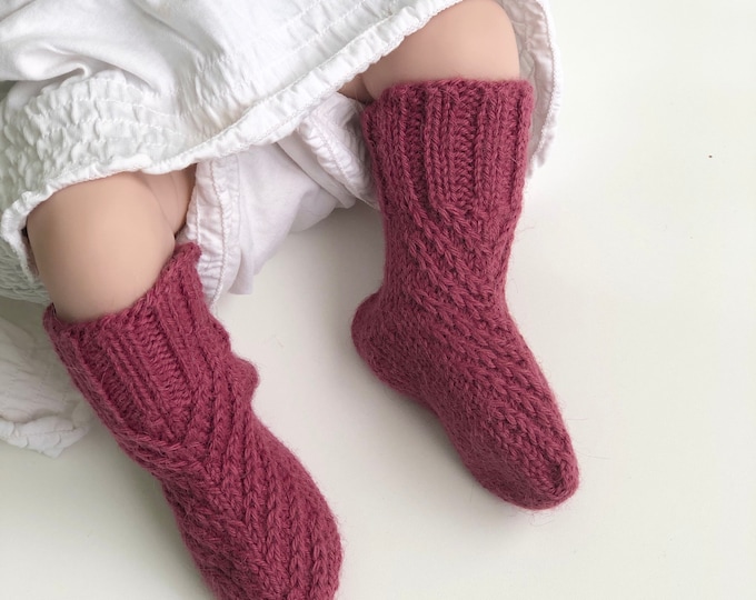 Knit Alpaca Wool Baby Socks Socks for Babies Knitted Baby Etsy