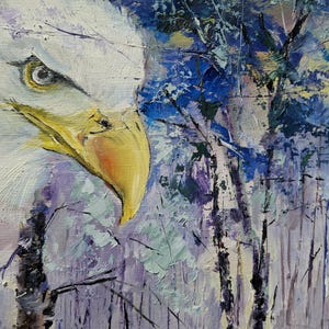 The Silent Gaze of the Forest Original Oil Painting Nature Symbolism Artwork image 6