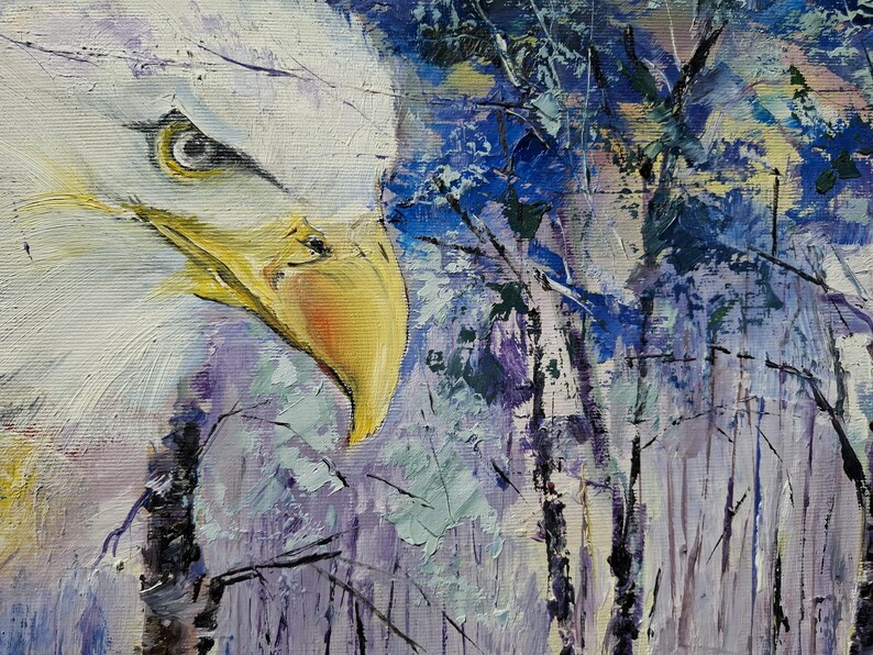 The Silent Gaze of the Forest Original Oil Painting Nature Symbolism Artwork image 6