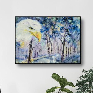 The Silent Gaze of the Forest Original Oil Painting Nature Symbolism Artwork image 8
