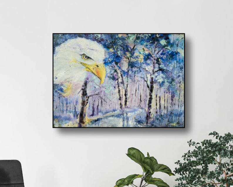 The Silent Gaze of the Forest Original Oil Painting Nature Symbolism Artwork image 8