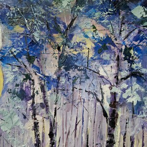 The Silent Gaze of the Forest Original Oil Painting Nature Symbolism Artwork image 4