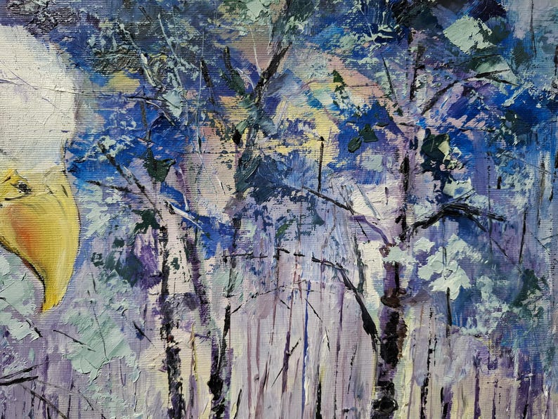The Silent Gaze of the Forest Original Oil Painting Nature Symbolism Artwork image 4