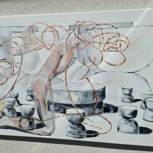 IN PROGRESS...The Ritual of Silence, Original Painting, Symbolic Contemporary Painting, Introspective Wall Art image 8