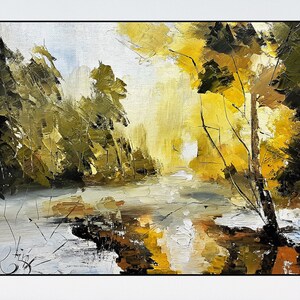 Overflow, decoração de parede a óleo minimalista original, arte abstrata moderna em papelão, pintura contemporânea, arte colorida para casa, presente exclusivo feito à mão