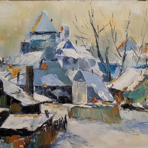 Sol com dentes, pintura à mão de paisagens em cores a óleo, arte original, presente para amigos, decoração de parede exclusiva, peça de arte para casa, arte pintada à mão