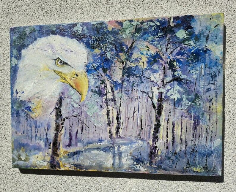 The Silent Gaze of the Forest Original Oil Painting Nature Symbolism Artwork image 7