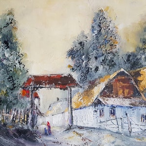 Arte de parede de cenário rural noturno Arte de parede rural Arte de parede do pôr do sol Casas Arte abstrata Arte de parede da cidade Arte de parede da entrada Arte de parede viva Campo