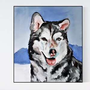 Husky Hund Gemälde: Große Acryl Leinwand Wandbild, modernes Wohndekor