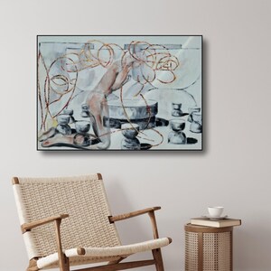 IN PROGRESS...The Ritual of Silence, Original Painting, Symbolic Contemporary Painting, Introspective Wall Art image 3
