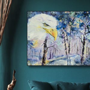 The Silent Gaze of the Forest Original Oil Painting Nature Symbolism Artwork image 5