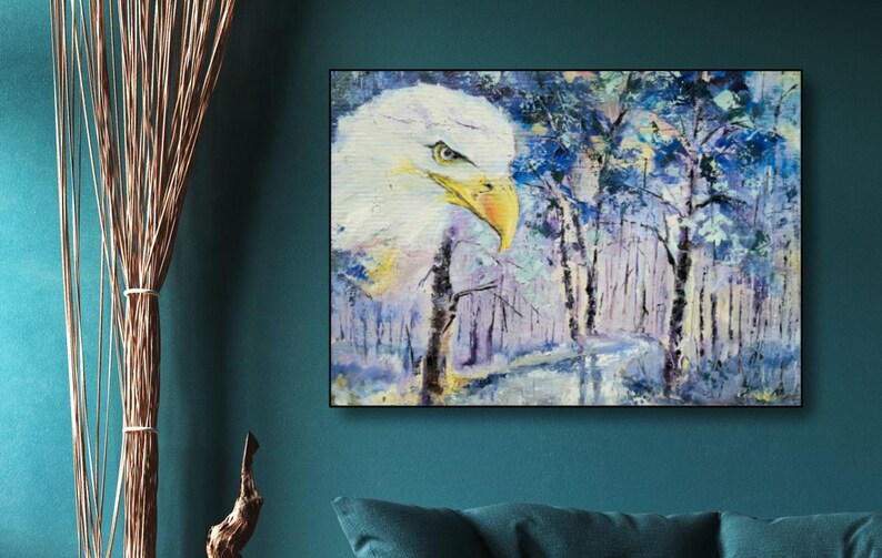 The Silent Gaze of the Forest Original Oil Painting Nature Symbolism Artwork image 5