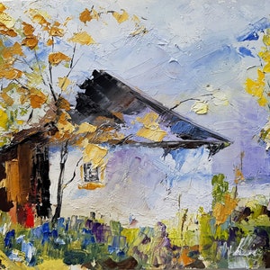 Pintura a óleo de paisagem rural em tela de papelão Peça de trabalho de arte moderna Decoração de casa moderna Pinturas a óleo de paisagens urbanas para arte de decoração de casa moderna