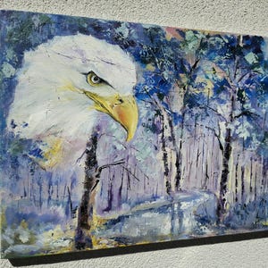 The Silent Gaze of the Forest Original Oil Painting Nature Symbolism Artwork image 3
