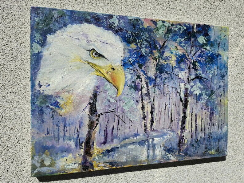The Silent Gaze of the Forest Original Oil Painting Nature Symbolism Artwork image 3