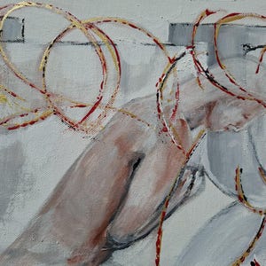 IN PROGRESS...The Ritual of Silence, Original Painting, Symbolic Contemporary Painting, Introspective Wall Art image 4