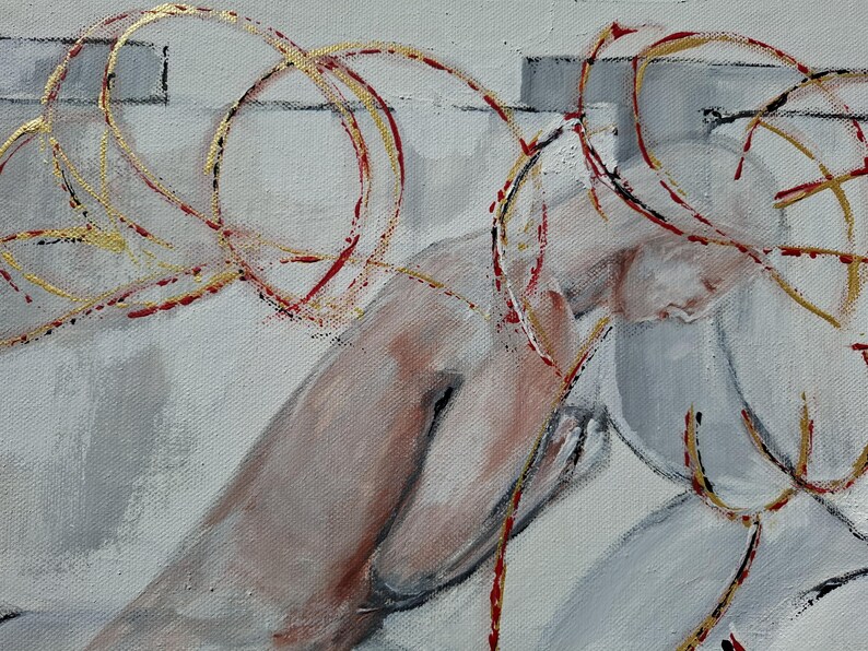 IN PROGRESS...The Ritual of Silence, Original Painting, Symbolic Contemporary Painting, Introspective Wall Art image 4