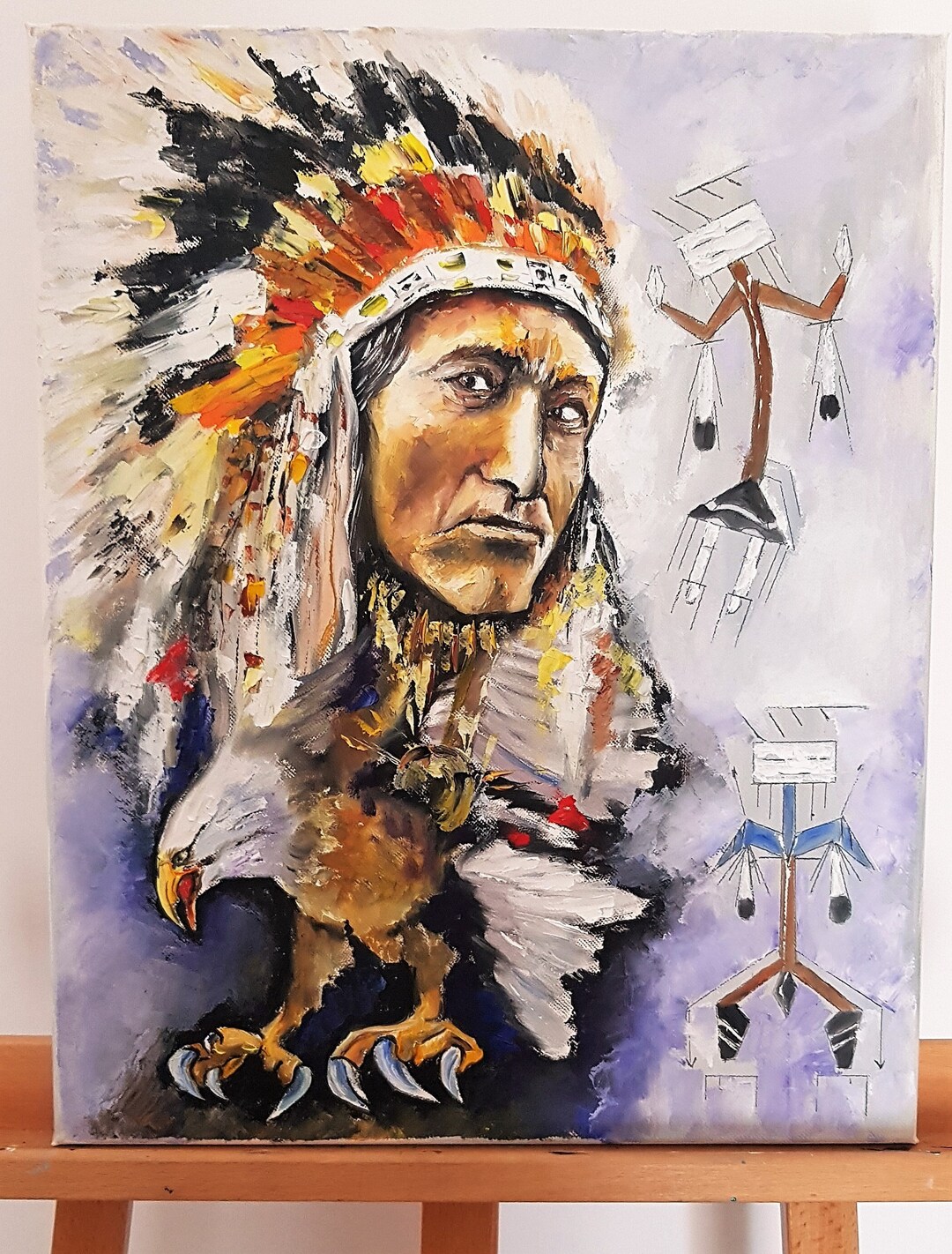 American Navajo Indian Large Navajo Art Wall Hanging Native American