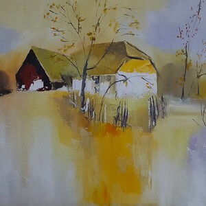 Transylvanian Village Autumn Oil Painting: Rural Landscape Impressionism