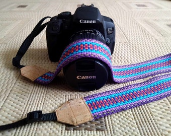 Handwoven Camera Strap with Cork ends