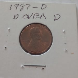 1987 Lincoln Penny   D over D Variety