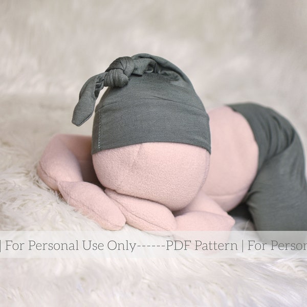 SEWING PATTERN; Fleece Puddy Pad Posing Doll; Newborn Photography Prop; Life Sized Newborn Doll: Digital PDF Pattern; Newborn Mannequin