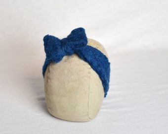 DESTASH SALE; Newborn Photography Prop; Felted Bow Headband; Newborn Headband; Child Photography Prop; Ice Cream Headpiece; Newborn Hat;