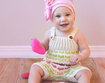 CROCHET PATTERN- Heart Stitch Dungarees Overalls Pattern; Baby Crochet; Newborn Photography Props; Crochet Overalls; Crochet Baby Clothes