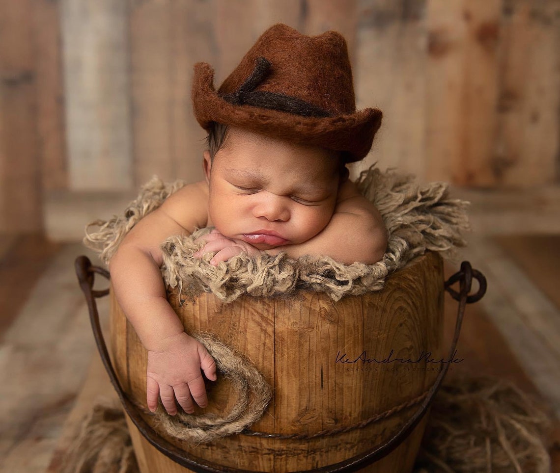 Newborn Cowboy Hat MADE TO ORDER Newborn Photography Props - Etsy