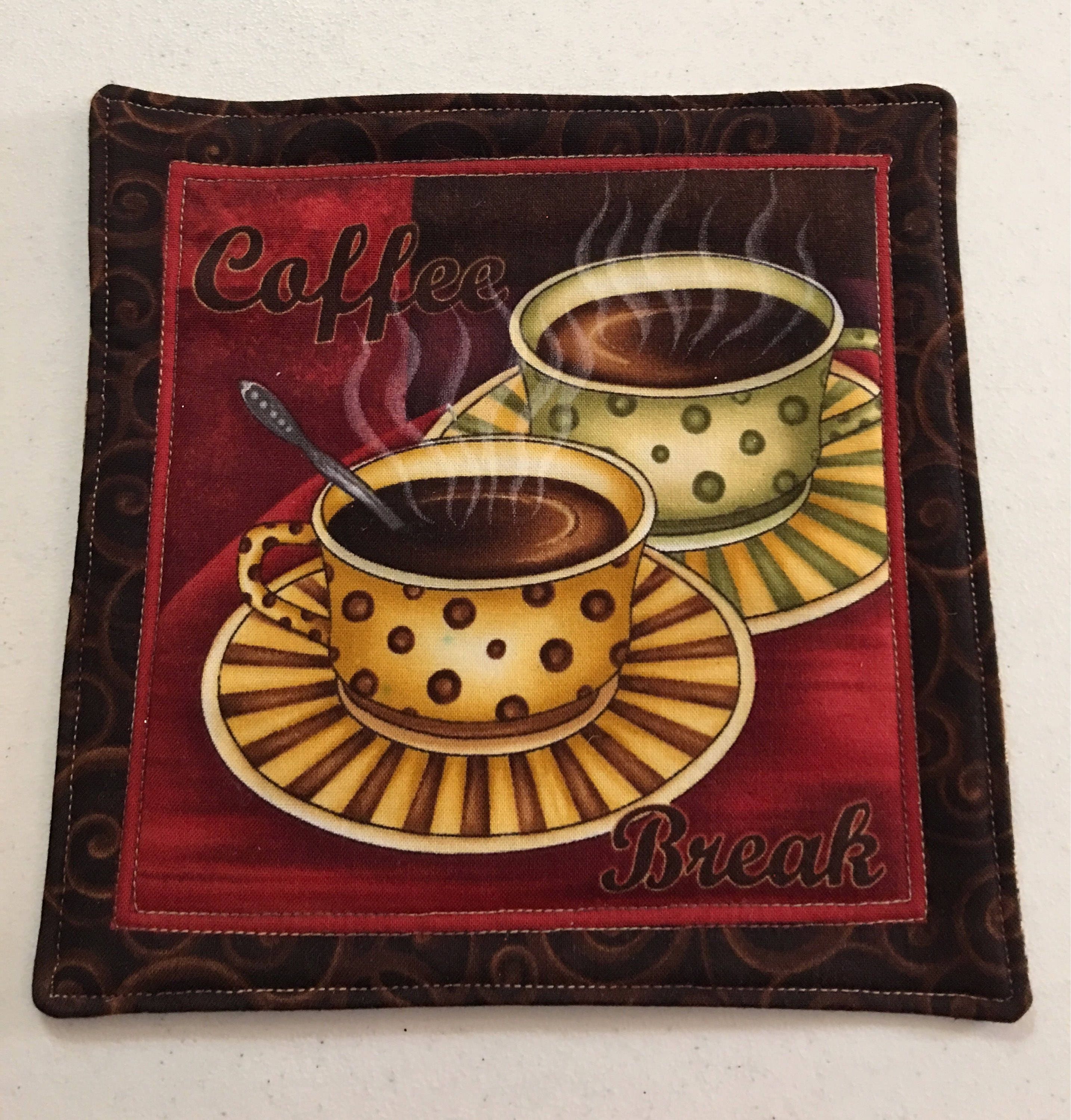 Coffee Cup Quilted Mug Rugs Set of 2. Mocha Java & Coffee Etsy