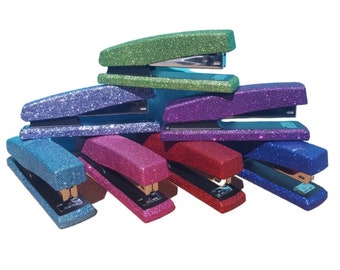 1 Glitter Stapler, Pink Glitter Stapler, Purple Stapler, Blue Stapler, Red Stapler, Office Supplies, Teacher Gifts, Glitter Desk Accessories