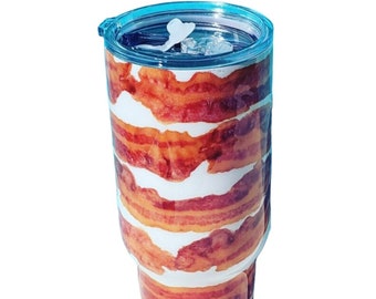 EPOXY Realistic Bacon Stainless Steel Tumbler (Can be personalized), Custom Tumbler, Bacon Tumbler, Bacon Cup, Bacon Gift, Pig Tumbler