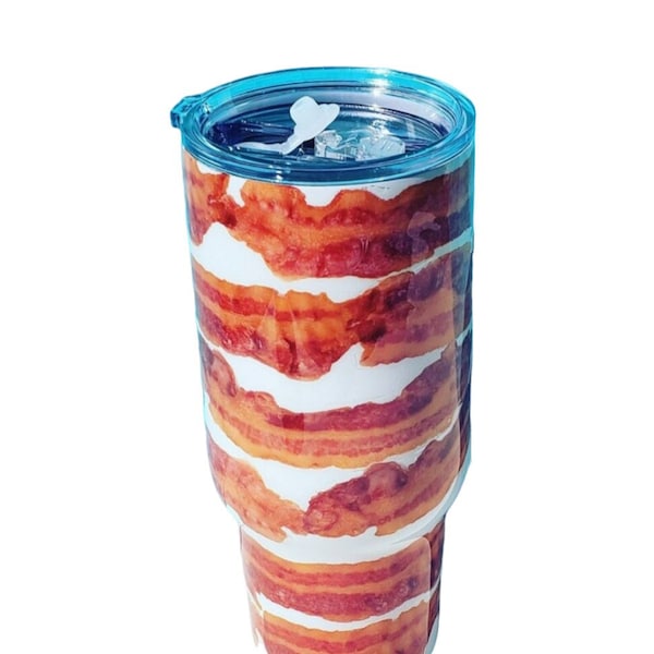 EPOXY Realistic Bacon Stainless Steel Tumbler (Can be personalized), Custom Tumbler, Bacon Tumbler, Bacon Cup, Bacon Gift, Pig Tumbler