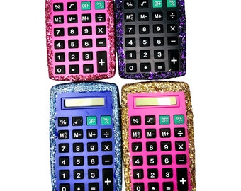 Glitter Calculator, (Your Choice of Color), Pink Calculator, Hand Held Calculator, Blue Calculator, Turquoise Calculator, Purple Calculator