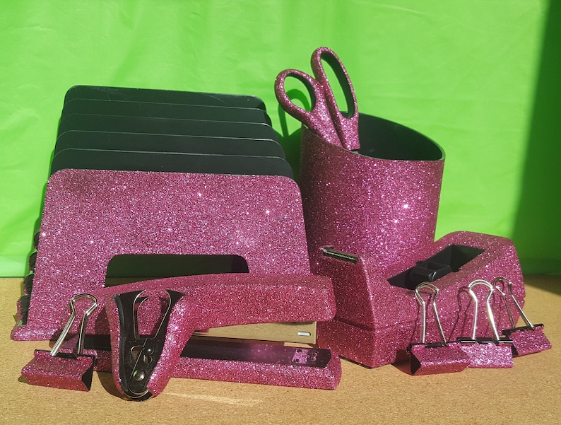 Pink Extra Fine Glitter Office Supplies 10Piece Set School Etsy