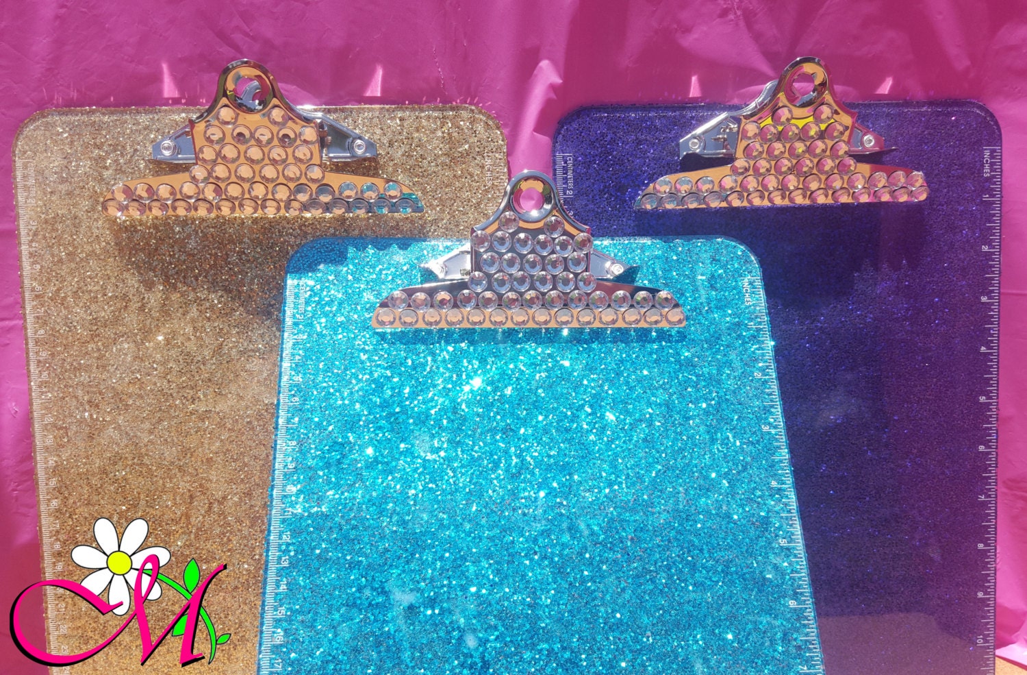 Rimilak Acrylic Glitter Clipboards, Sparkly Board With Low Profile Gold Clip, Designed For Classroom School And Office Use, A4 Letter Size 9 X 12.5 - View #3