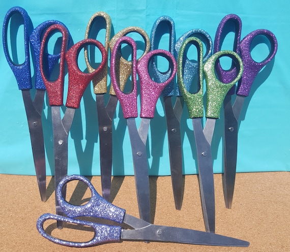 Glitter Office Scissors, Pink Scissors, Blue Scissors, Red