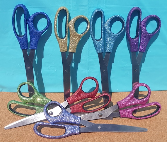 Glitter Office Scissors, Pink Scissors, Blue Scissors, Red