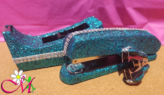 Bling Crystal 4-Piece Office Set - Stapler, Tape Dispenser  Rhinestone Office Supplies Set display picture 1