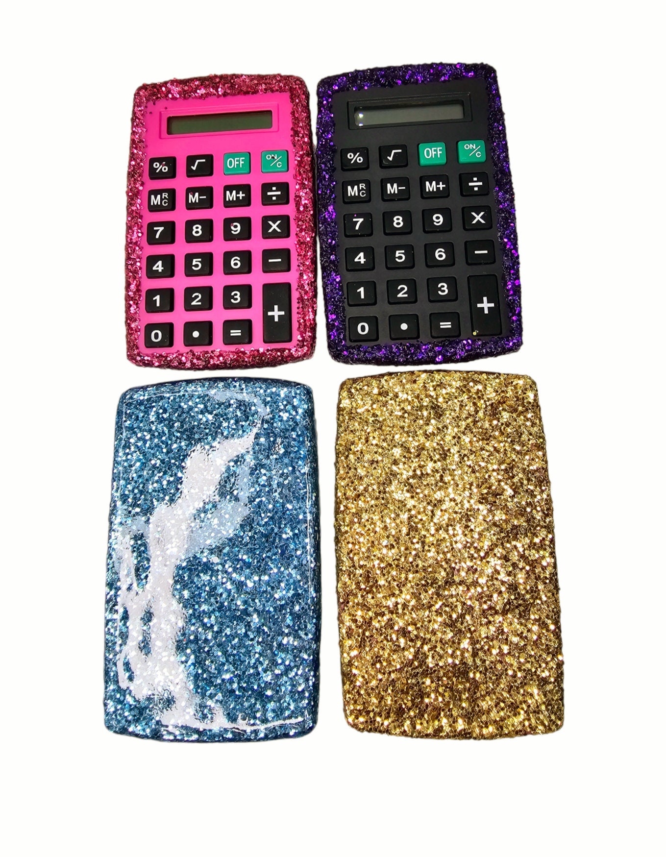 Calculatrice De Bureau Colorée - 12 Chiffres Grand Écran LCD - Gros Boutons Ronds - Alimentation Pile AAA - Idéale Bureau Et École (Violet)