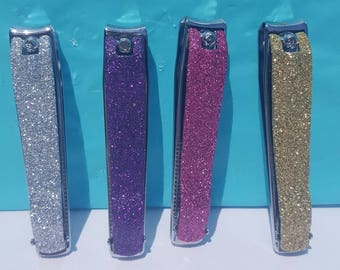 Extra Fine Glitter Nail Clippers, (Metal), (Your Choice of Color), Toe Nail Clipper, Tweezers, Pink Nail Clipper, Spa Kit, Pink Clipper